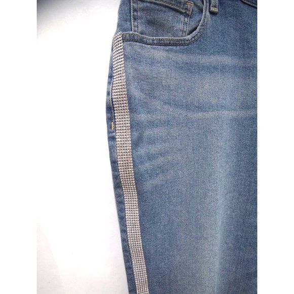 NWT Lane Bryant Womens Rhinestone Bedazzled Cropped Straight Flex Magic Jeans 26 - Picture 8 of 9